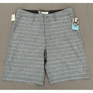 NEW! Valor Hybrid Board Shorts Mens Size 31 Blue Striped Flat Front